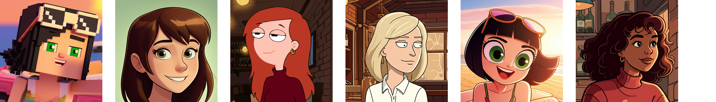 Before and after cartoon transformation