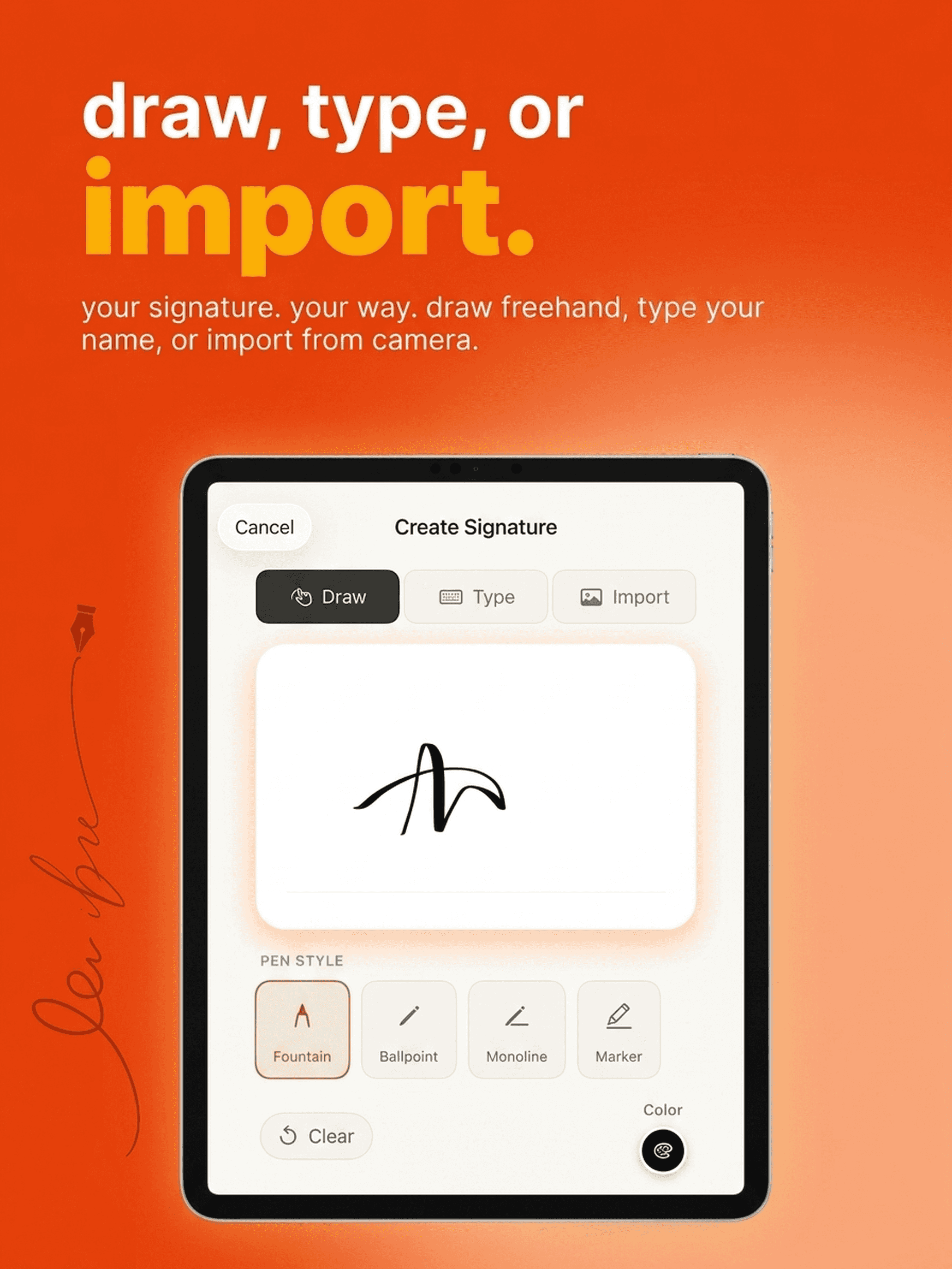 eSign PDF on iPad with Apple Pencil