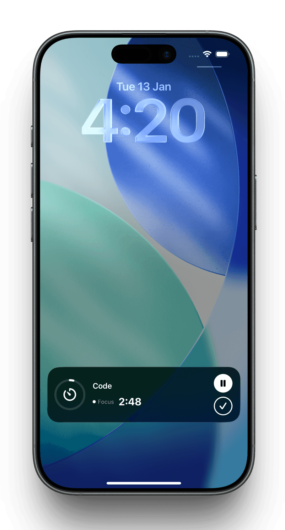 OneTask Live Activity on Lock Screen - Task visible at all times