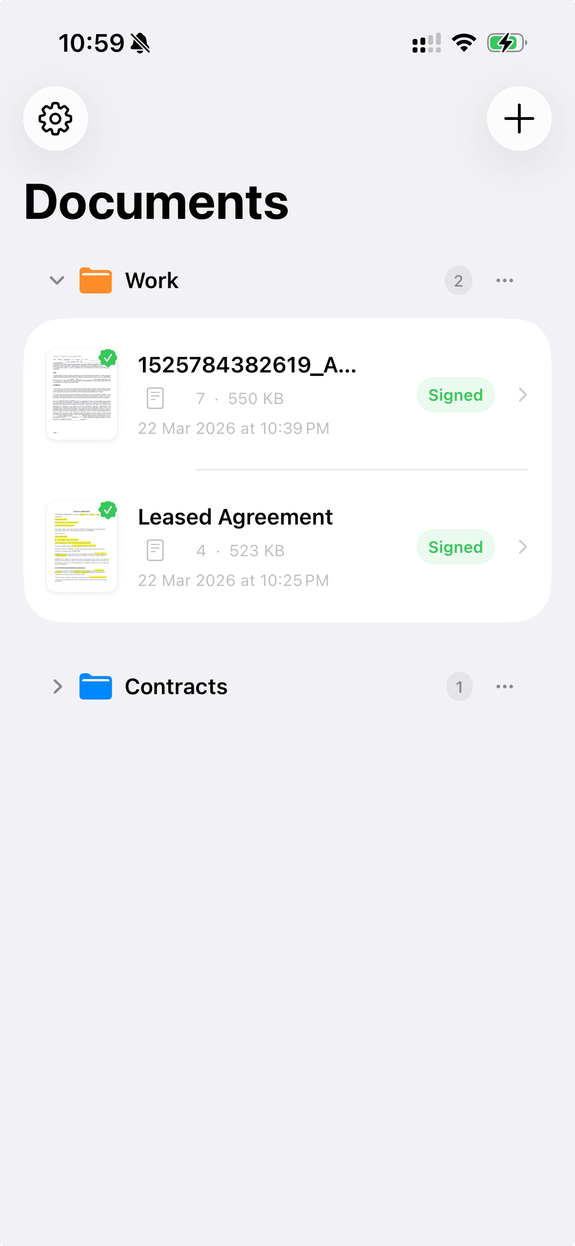 Document management with folders